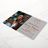 卒業エレガントパーティー写真モダンスタイル 箔招待状 (回転した状態)