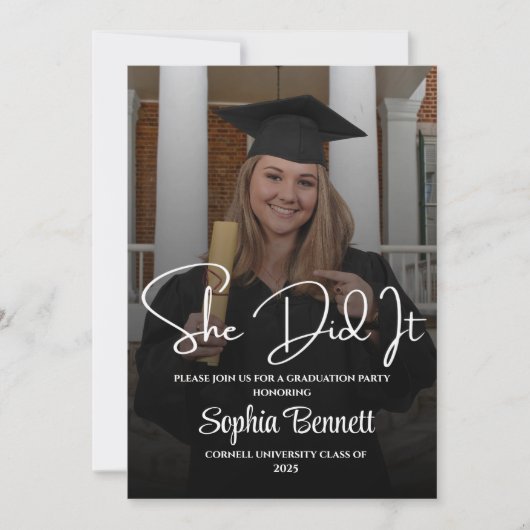 卒業エレガントパーティー招待状 招待状 (正面)