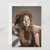 卒業エレガントパーティー海軍の青い写真 招待状 (裏面)