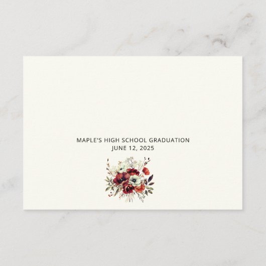 卒業エレガントフローラアドバイス エンクロージャーカード (裏面)