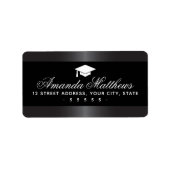 卒業エレガントブラックとサテングレ縁どイ ラベル (正面)