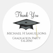 卒業エレガントブラック&金ゴールドお願い ラウンドシール (正面)