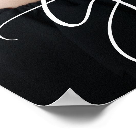 卒業エレガントホワイトスクリプトフォトオーバーレイ ポスター (角)