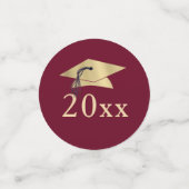 卒業エレガントマルーン金ゴールド写パーソナライズされた真 コンフェッティ (スモール正面)