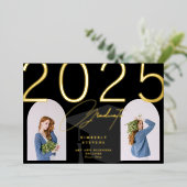 卒業エレガントミニマカスタムリスト2枚 箔招待状 (立ち正面)