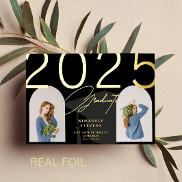 卒業エレガントミニマカスタムリスト2枚 箔招待状