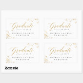 卒業エレガントモダン者 長方形シール (シート)