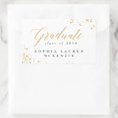 卒業エレガントモダン者 長方形シール (バッグ)