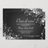 卒業エレガント党が黒点々のあるく渦巻く 招待状 (正面/裏面)