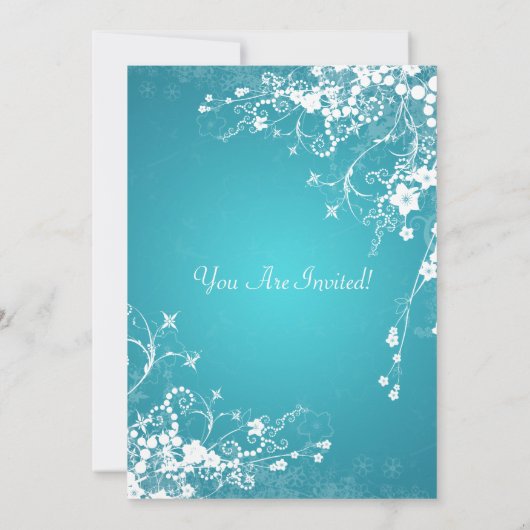 卒業エレガント党スワ点々のあるールズターコイズ 招待状 (裏面)