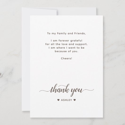 卒業エレガント写真をスクリプトで書いてくれてありがとう サンキューカード (裏面)