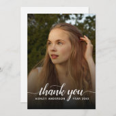 卒業エレガント写真をスクリプトで書いてくれてありがとう サンキューカード (正面/裏面)