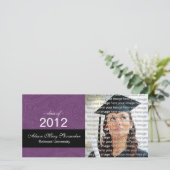 卒業エレガント写真アナウンスカード 案内状 (スタンド正面)