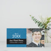 卒業エレガント写真アナウンスカード 案内状 (スタンド正面)