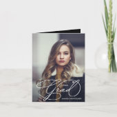 卒業エレガント写真卒業小さく折り畳み 招待状 (正面)