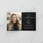 卒業エレガント写真卒業小さく折り畳み 招待状 (内部)