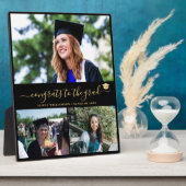 卒業エレガント卒業生3枚フォトコラージュ金ゴールドブラック フォトプラーク (側面)