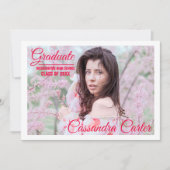 卒業エレガント女子グラッド写真卒業 案内状 (正面)
