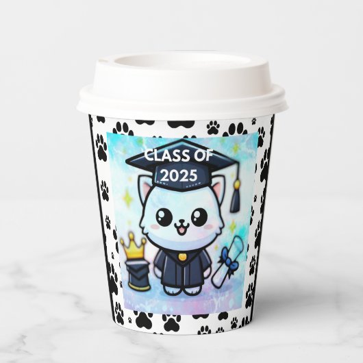 卒業エレガント子猫 紙コップ (裏面)