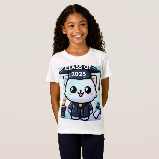 卒業エレガント子猫 Tシャツ (正面フル)