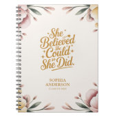 卒業エレガント学年フローラ感動的 ノートブック (正面)