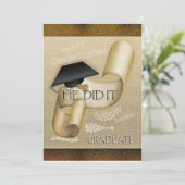 卒業エレガント帽のスクロール 招待状 (スタンド正面)