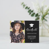 卒業エレガント後の写真卒業の招待状 ポストカード (スタンド正面)