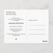 卒業エレガント後の写真卒業の招待状 ポストカード (裏面)