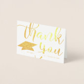 卒業エレガント感謝のスクリプト写真 箔カード (正面)