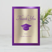 卒業エレガント感謝の言葉紫金ゴールド サンキューカード (スタンド正面)