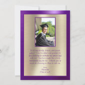 卒業エレガント感謝の言葉紫金ゴールド サンキューカード (裏面)