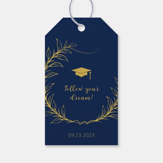 卒業エレガント感謝ギフトラベル ギフトタグ (裏面)