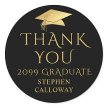 卒業エレガント感謝ブラック金ゴールドキャップ