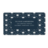 卒業エレガント海軍モダンブルークラス ラベル (正面)