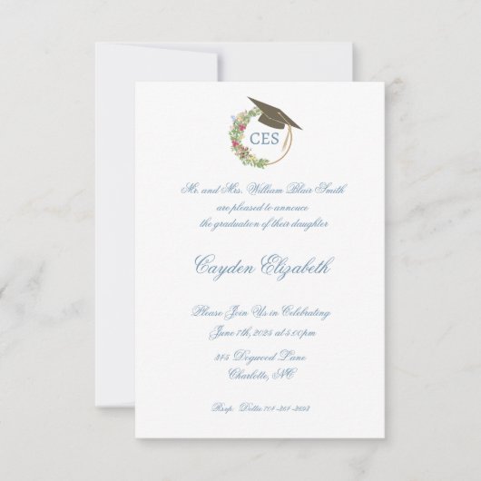 卒業エレガント発表とパーティー招待状 招待状 (正面)