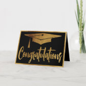 卒業エレガント祝いフェイク金ゴールド カード (正面)