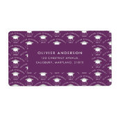 卒業エレガント紫モダンのクラス ラベル (正面)