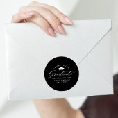 卒業エレガント者に対する白黒応援 ラウンドシール