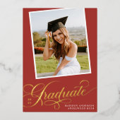 卒業エレガント者 |フォイル卒業発表 箔招待状 (正面)