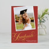 卒業エレガント者 |フォイル卒業発表 箔招待状 (立ち正面)