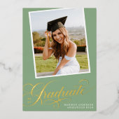 卒業エレガント者 |フォイル卒業発表 箔招待状 (正面)