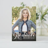 卒業エレガント脚本モダン2写真卒業 案内状 (スタンド正面)