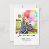 卒業エレガント脚本モダン2写真卒業 案内状 (裏面)