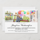 卒業エレガント記モダン録4写真卒業 案内状 (裏面)