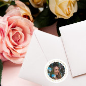 卒業エレガント金ゴールドカスタム写真 ラウンドシール