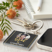 卒業エレガント金ゴールドキャップ感謝していスクリプト写真 キーホルダー (正面右)