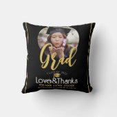 卒業エレガント金ゴールドキャップ感謝していスクリプト写真 クッション (裏面)