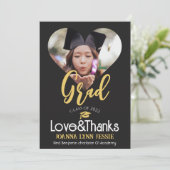 卒業エレガント金ゴールドキャップ感謝していスクリプト写真Th サンキューカード (スタンド正面)