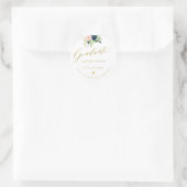 卒業エレガント金ゴールド台本の写真卒業 ラウンドシール (バッグ)