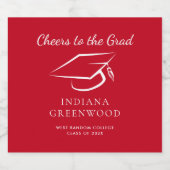 卒業エレガント2025スクリプト赤いグラードパーティー リキュールボトルラベル (シングルラベル)